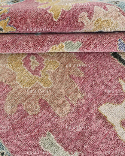 Elvorya Wool Hand-Knotted Oushak-Inspired Rug