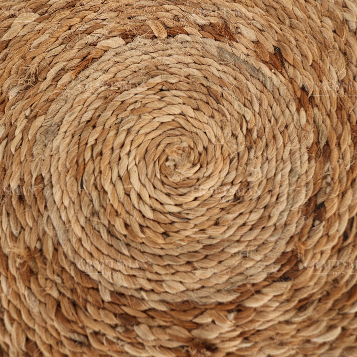 Bloomcrest Round Jute Hand-Woven Natural Rug – Braided Boho Farmhouse Floral Circle Area Carpet for Living Room Bedroom Entryway