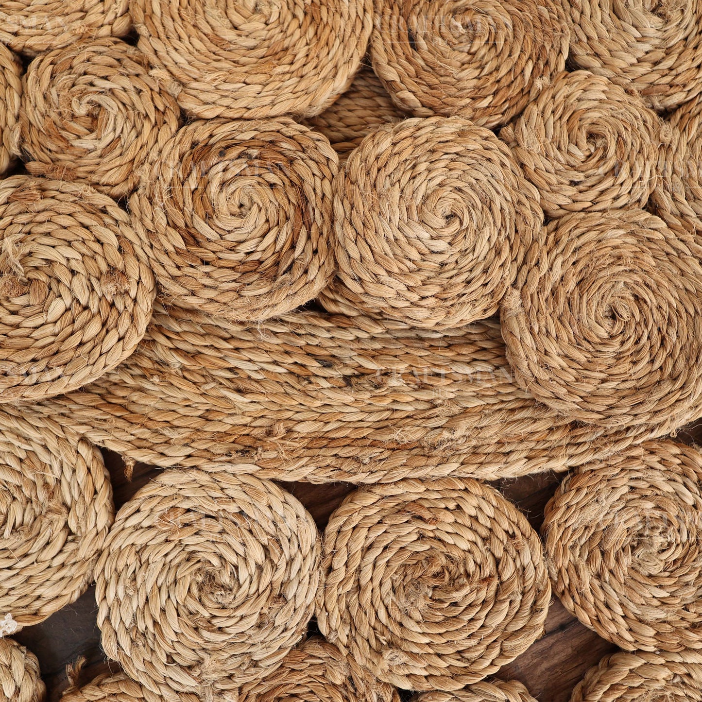 Bloomcrest Round Jute Hand-Woven Natural Rug – Braided Boho Farmhouse Floral Circle Area Carpet for Living Room Bedroom Entryway