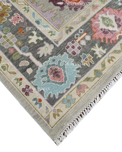 Myrasha Wool Hand-Knotted Oushak-Inspired Rug