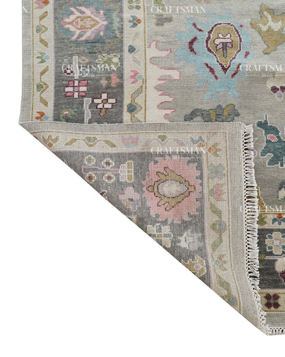Myrasha Wool Hand-Knotted Oushak-Inspired Rug