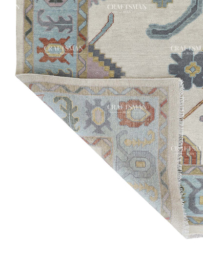 Orvethra Wool Hand-Knotted Oushak-Inspired Rug