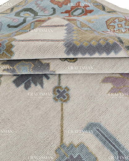 Orvethra Wool Hand-Knotted Oushak-Inspired Rug