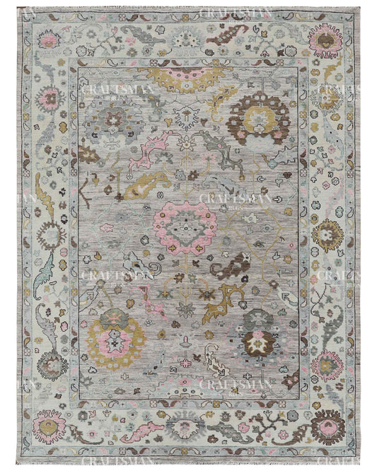 Xylorin Wool Hand-Knotted Oushak-Inspired Rug