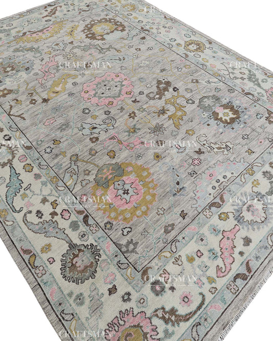 Xylorin Wool Hand-Knotted Oushak-Inspired Rug