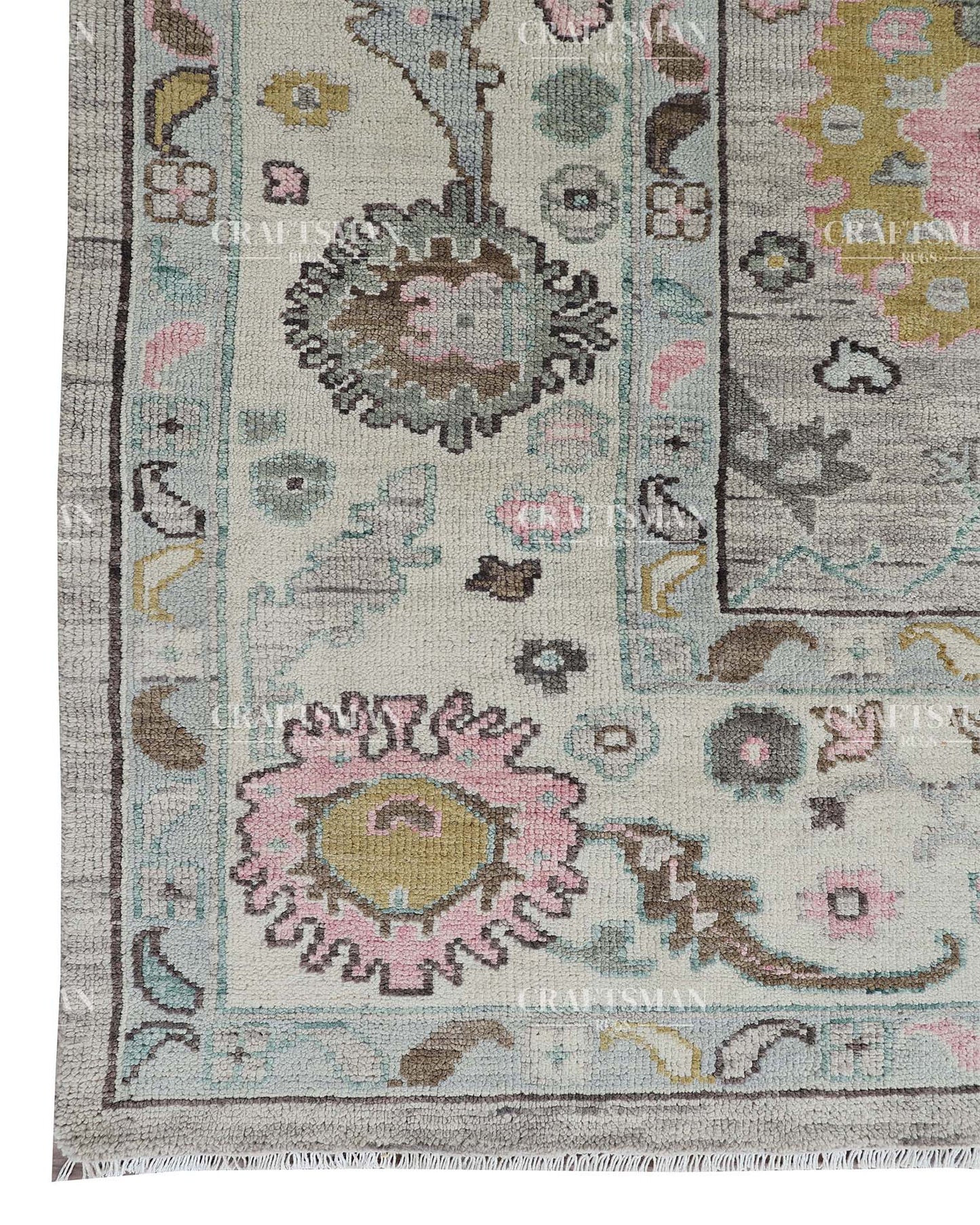Xylorin Wool Hand-Knotted Oushak-Inspired Rug