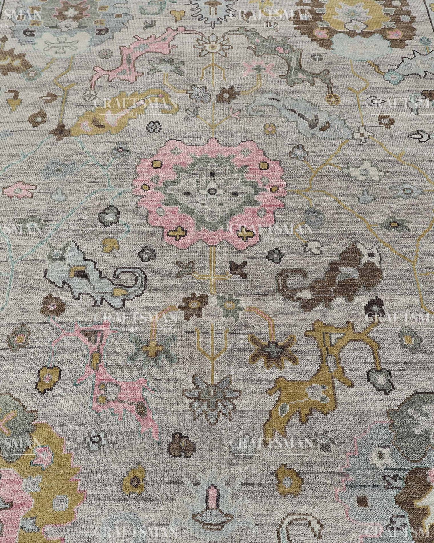 Xylorin Wool Hand-Knotted Oushak-Inspired Rug