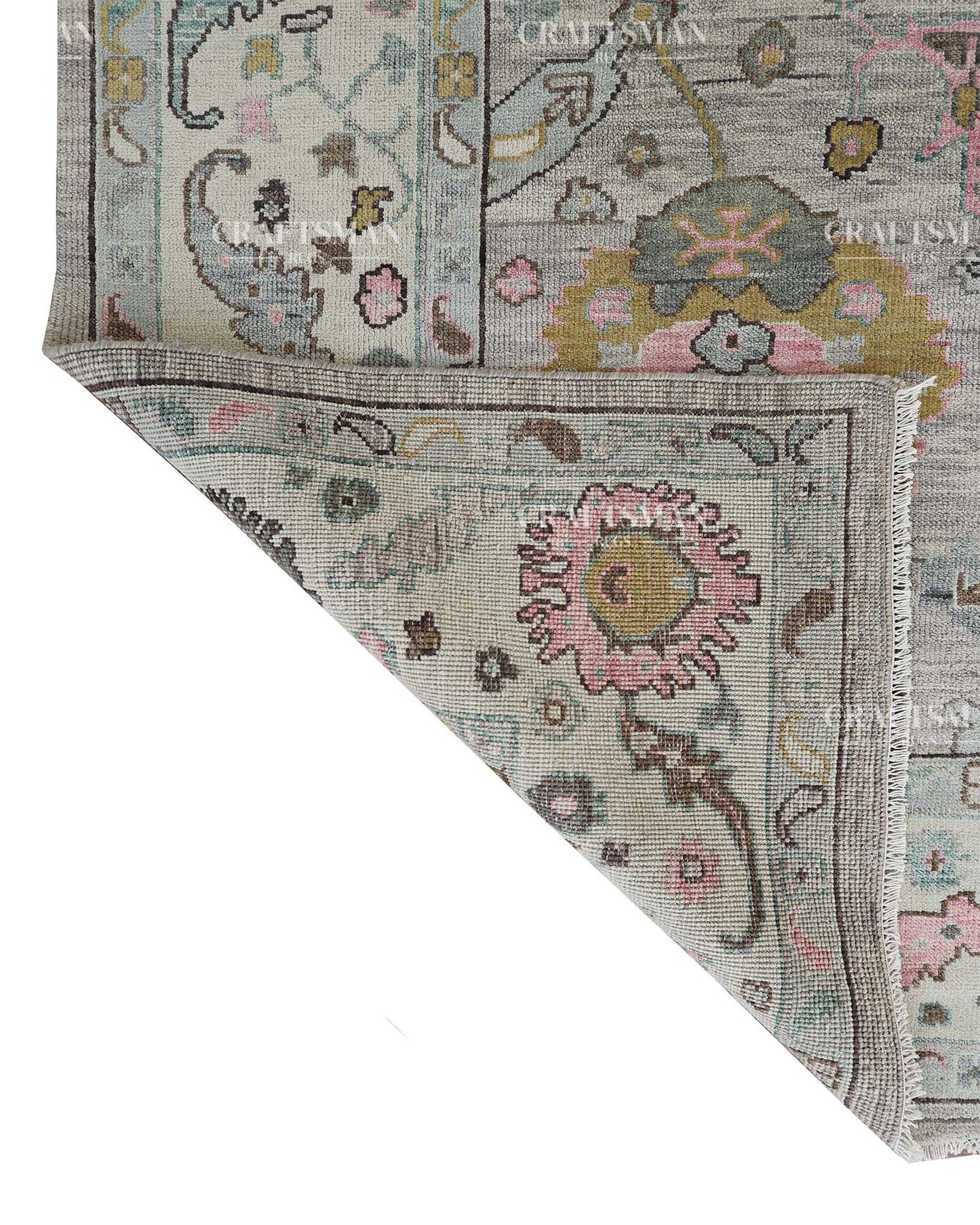Xylorin Wool Hand-Knotted Oushak-Inspired Rug
