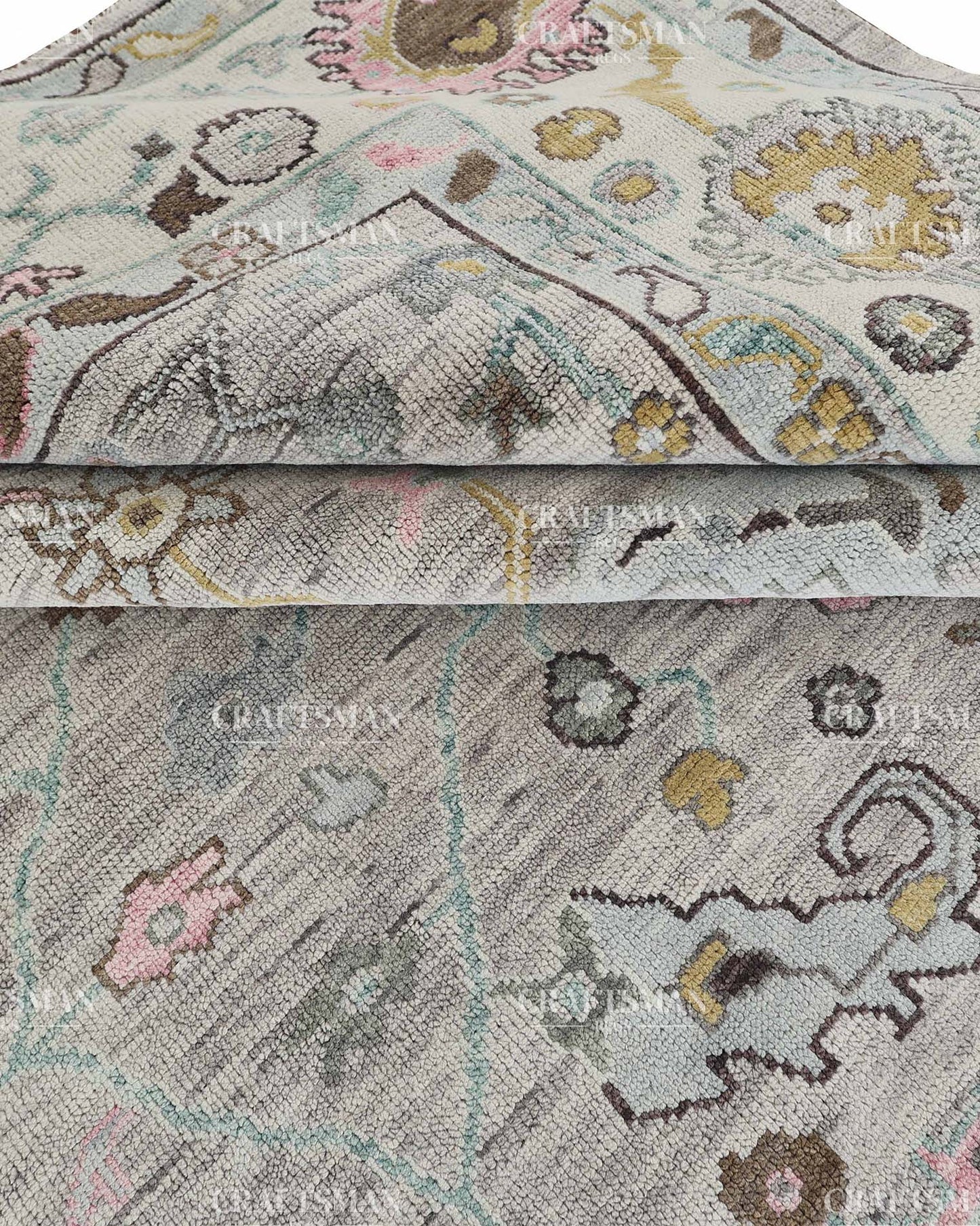 Xylorin Wool Hand-Knotted Oushak-Inspired Rug