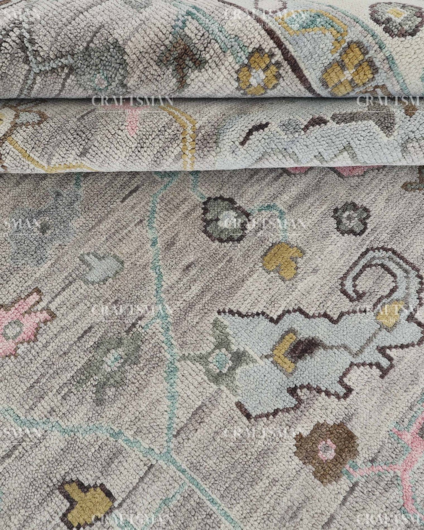 Xylorin Wool Hand-Knotted Oushak-Inspired Rug