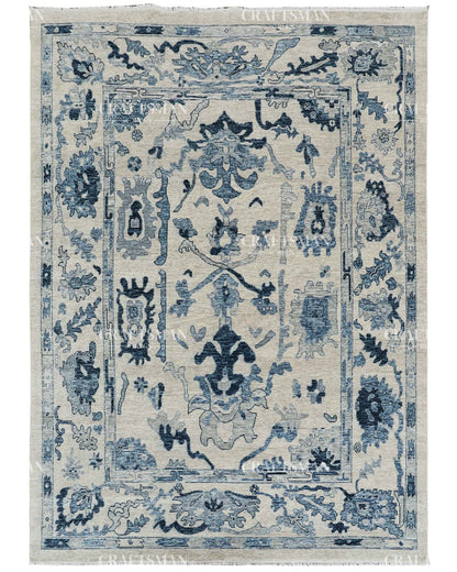 Lyvhera Wool Hand-Knotted Oushak-Inspired Rug