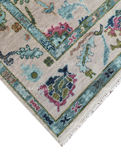 Draevel Wool Hand-Knotted Oushak-Inspired Rug
