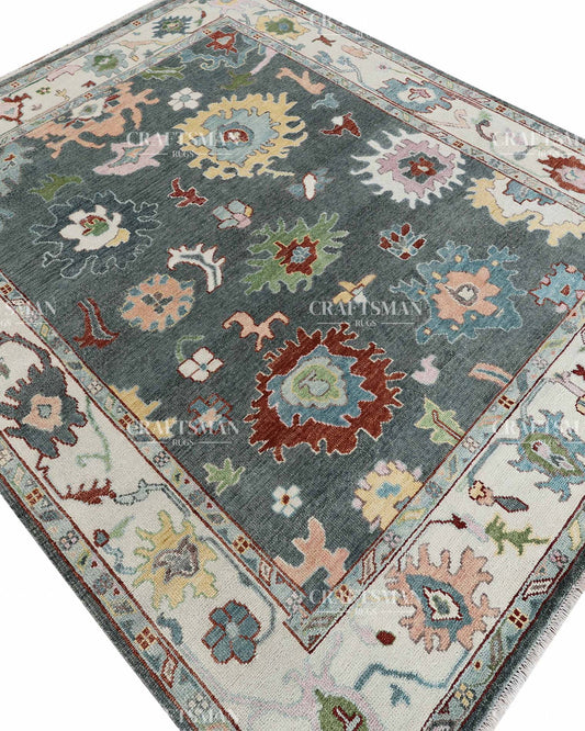 Sorvian Wool Hand-Knotted Oushak-Inspired Rug
