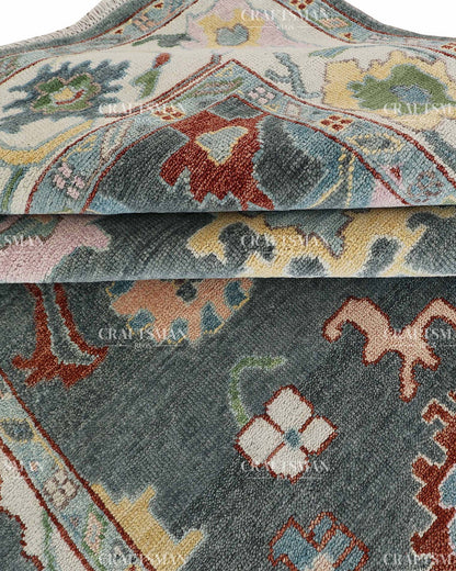 Sorvian Wool Hand-Knotted Oushak-Inspired Rug