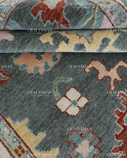 Sorvian Wool Hand-Knotted Oushak-Inspired Rug