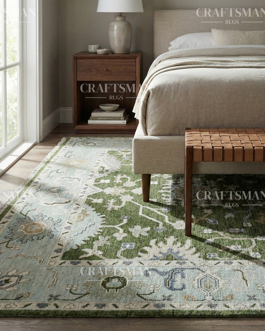 Lunara Wool Hand-Knotted Oushak-Inspired Rug