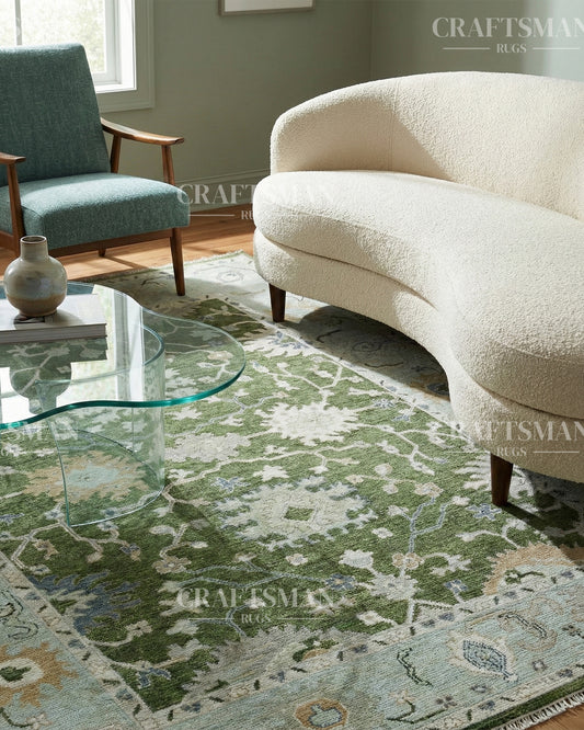 Lunara Wool Hand-Knotted Oushak-Inspired Rug
