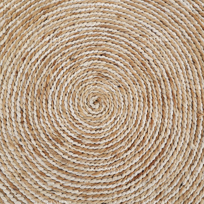 Lunara Round Jute Hand-Woven Natural Rug – Ivory Natural Braided Loop Border Boho Farmhouse Circle Area Carpet for Living Room Bedroom Entryway Decor