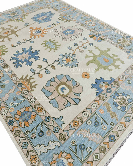 Nuvra Wool Hand-Knotted Oushak-Inspired Rug