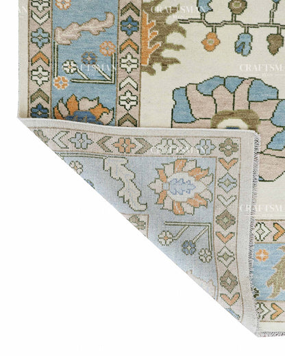 Nuvra Wool Hand-Knotted Oushak-Inspired Rug