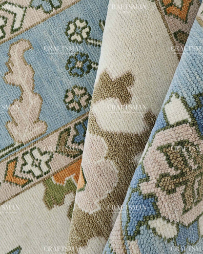 Nuvra Wool Hand-Knotted Oushak-Inspired Rug