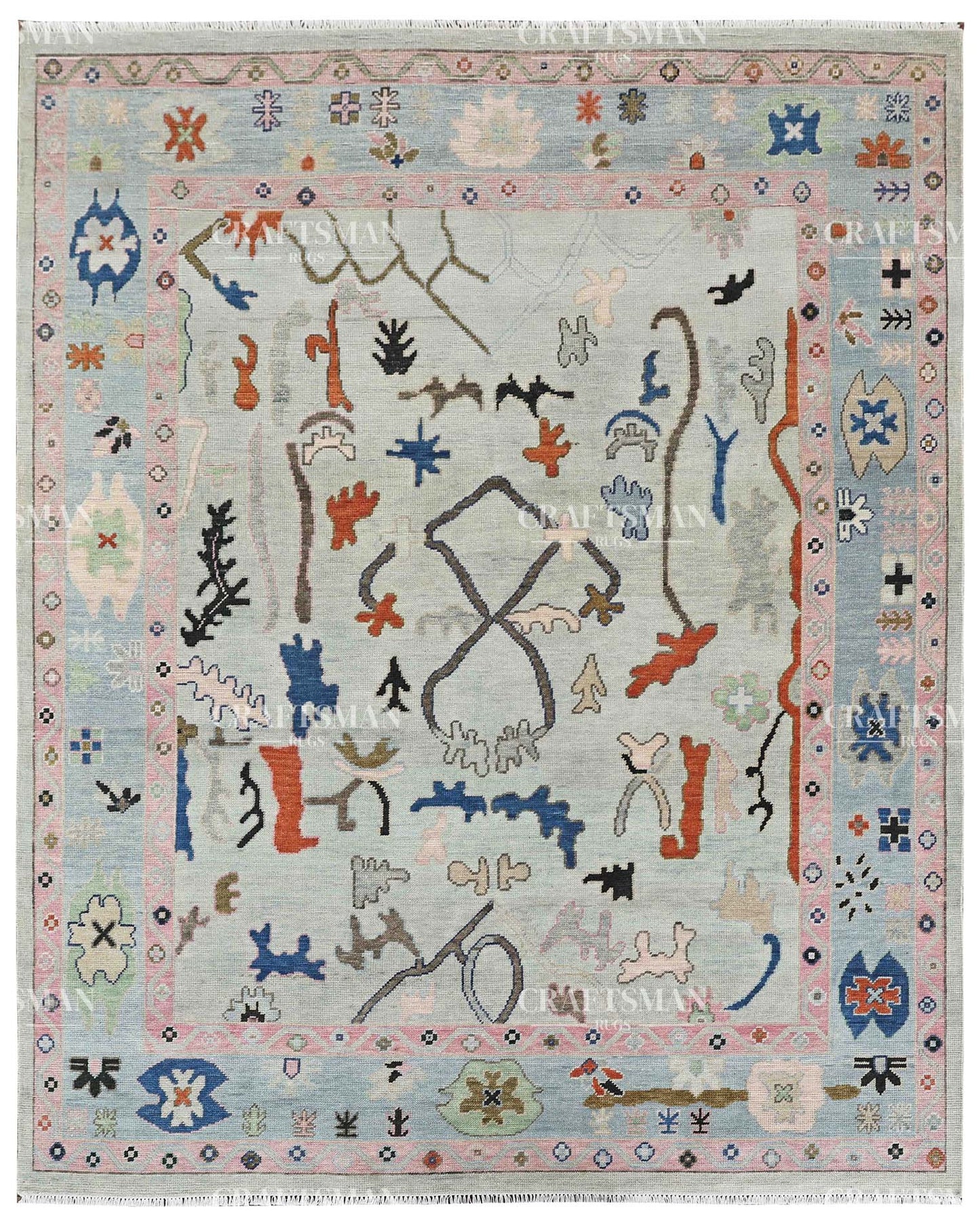 Auren Wool Hand-Knotted Oushak-Inspired Rug