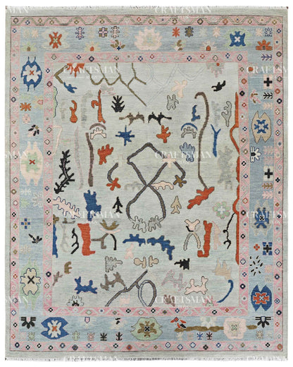 Auren Wool Hand-Knotted Oushak-Inspired Rug