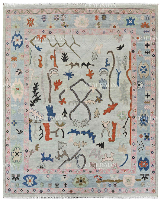 Auren Wool Hand-Knotted Oushak-Inspired Rug
