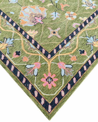 8x10 Feet Wool Hand-Tufted Rug | Vintage Floral Botanical Design | Craftsman Rugs Exclusive