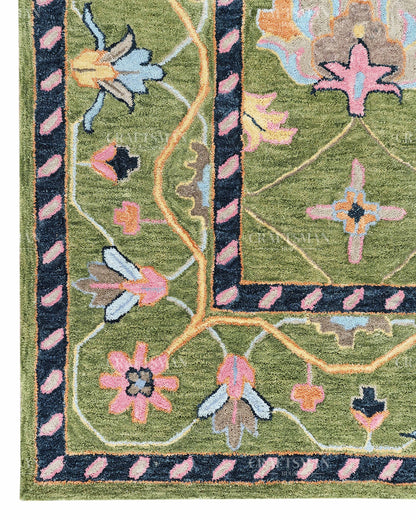 8x10 Feet Wool Hand-Tufted Rug | Vintage Floral Botanical Design | Craftsman Rugs Exclusive