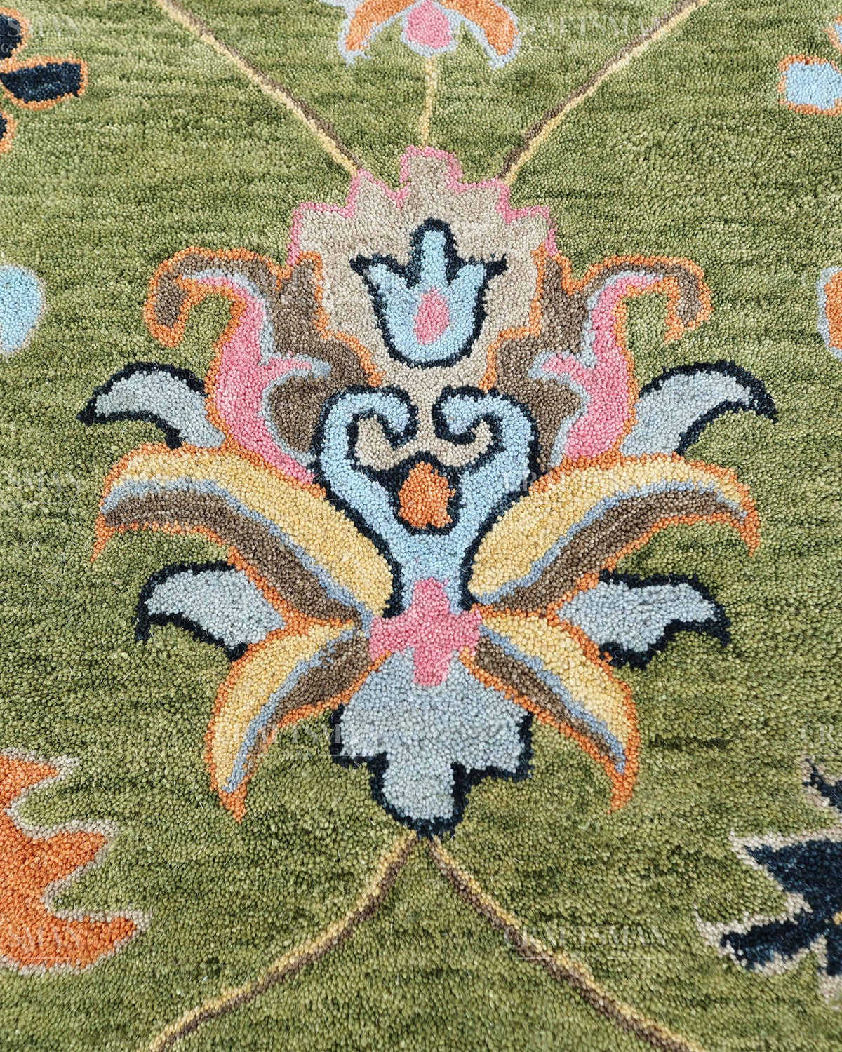 8x10 Feet Wool Hand-Tufted Rug | Vintage Floral Botanical Design | Craftsman Rugs Exclusive