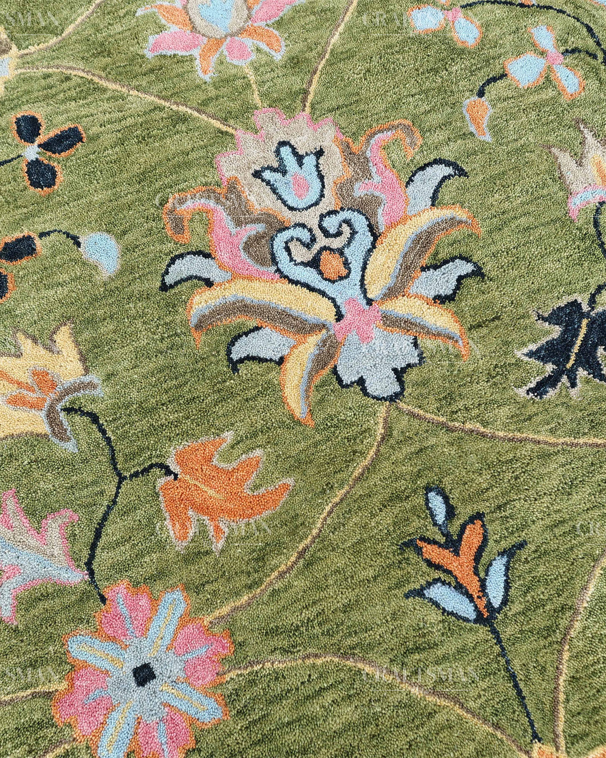 8x10 Feet Wool Hand-Tufted Rug | Vintage Floral Botanical Design | Craftsman Rugs Exclusive