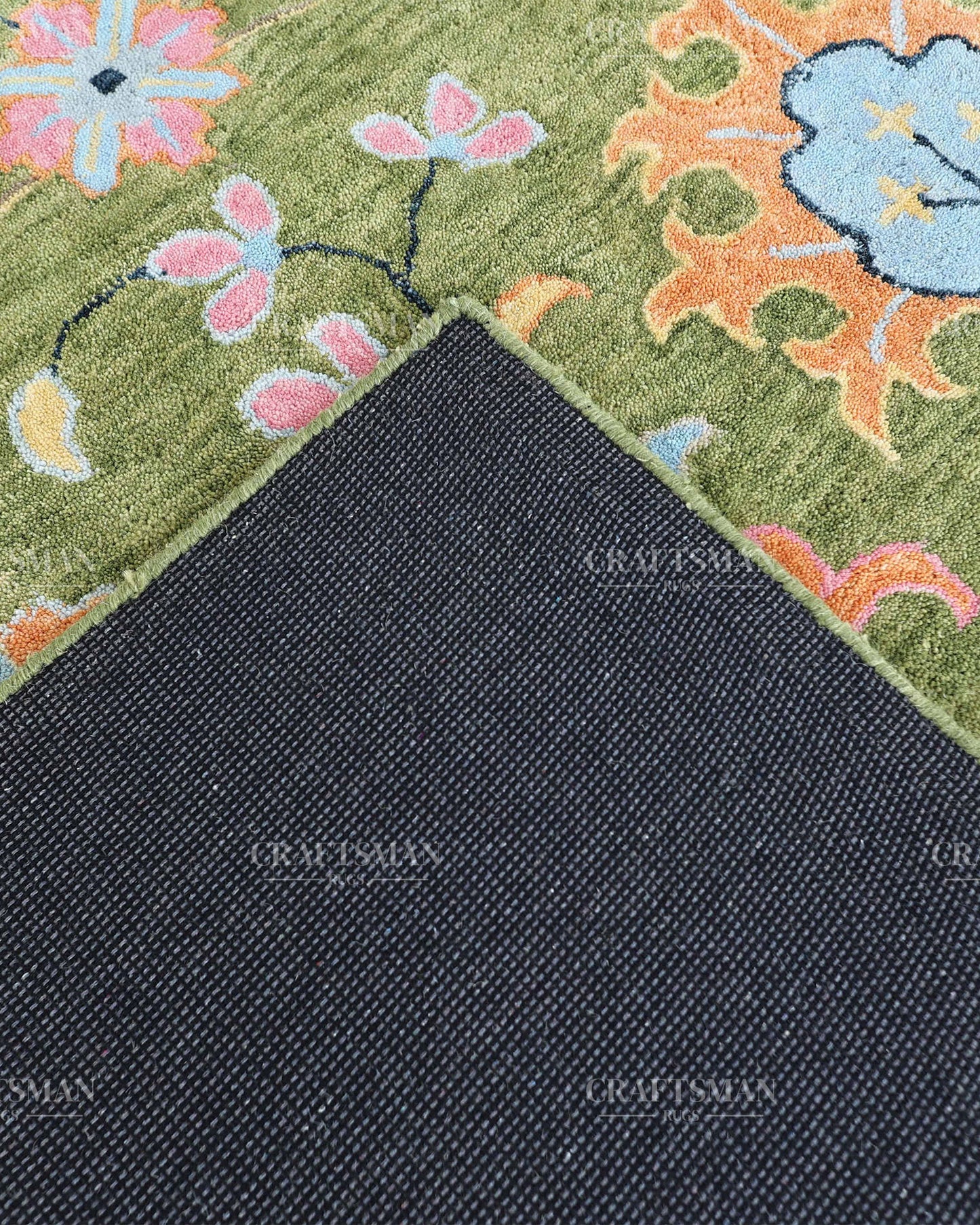 8x10 Feet Wool Hand-Tufted Rug | Vintage Floral Botanical Design | Craftsman Rugs Exclusive