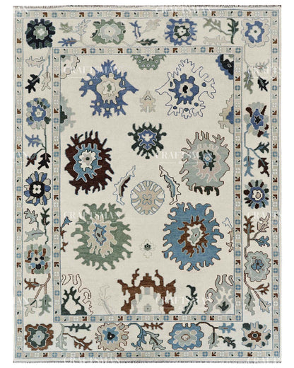 Tavra Wool Hand-Knotted Oushak-Inspired Rug