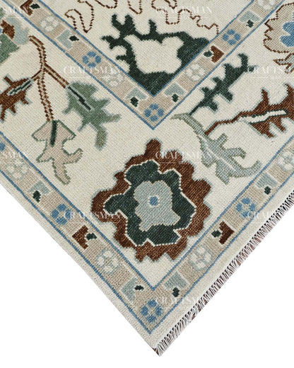 Tavra Wool Hand-Knotted Oushak-Inspired Rug