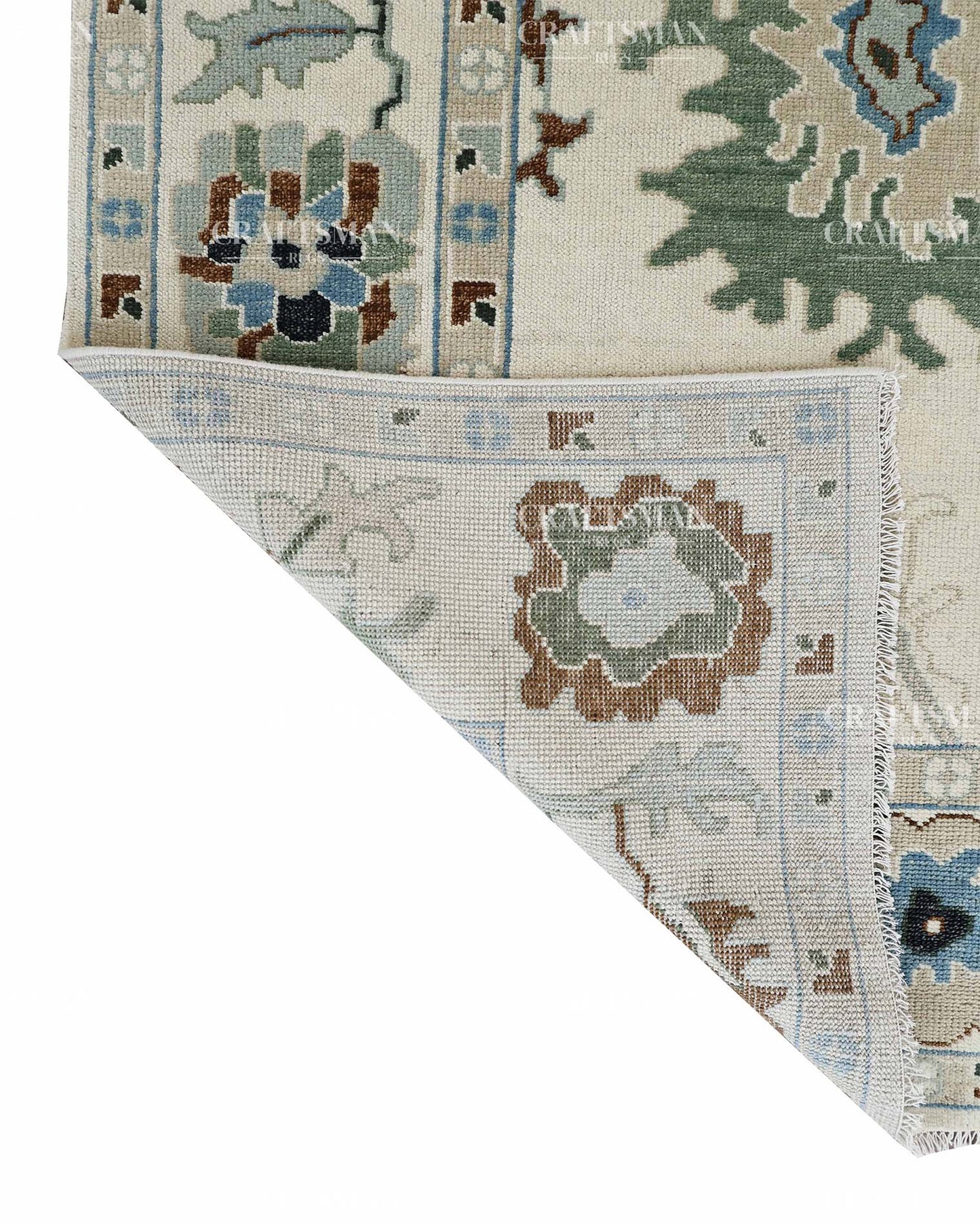 Tavra Wool Hand-Knotted Oushak-Inspired Rug