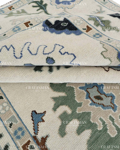 Tavra Wool Hand-Knotted Oushak-Inspired Rug