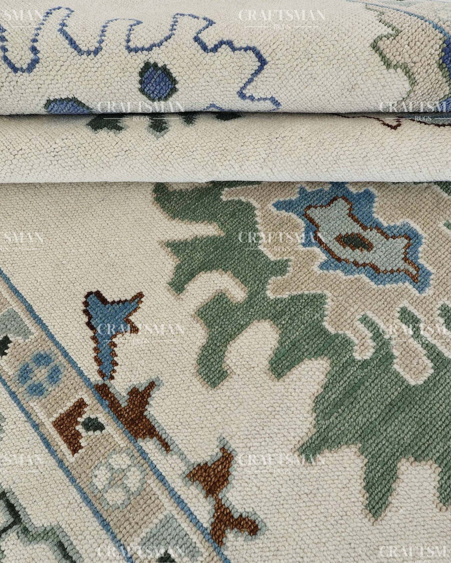 Tavra Wool Hand-Knotted Oushak-Inspired Rug