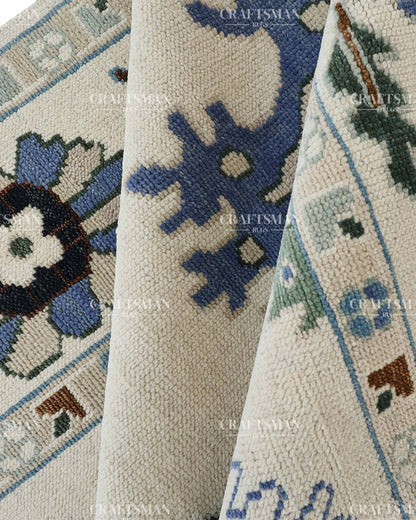 Tavra Wool Hand-Knotted Oushak-Inspired Rug