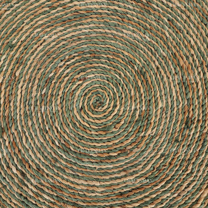 Verdara Round Jute Hand-Woven Natural Rug – Green Natural Braided Loop Border Boho Farmhouse Circle Area Carpet for Living Room Bedroom Entryway Patio Decor