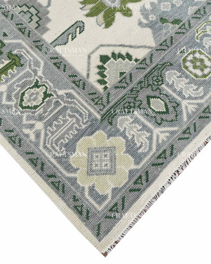 Fenvra Wool Hand-Knotted Oushak-Inspired Rug