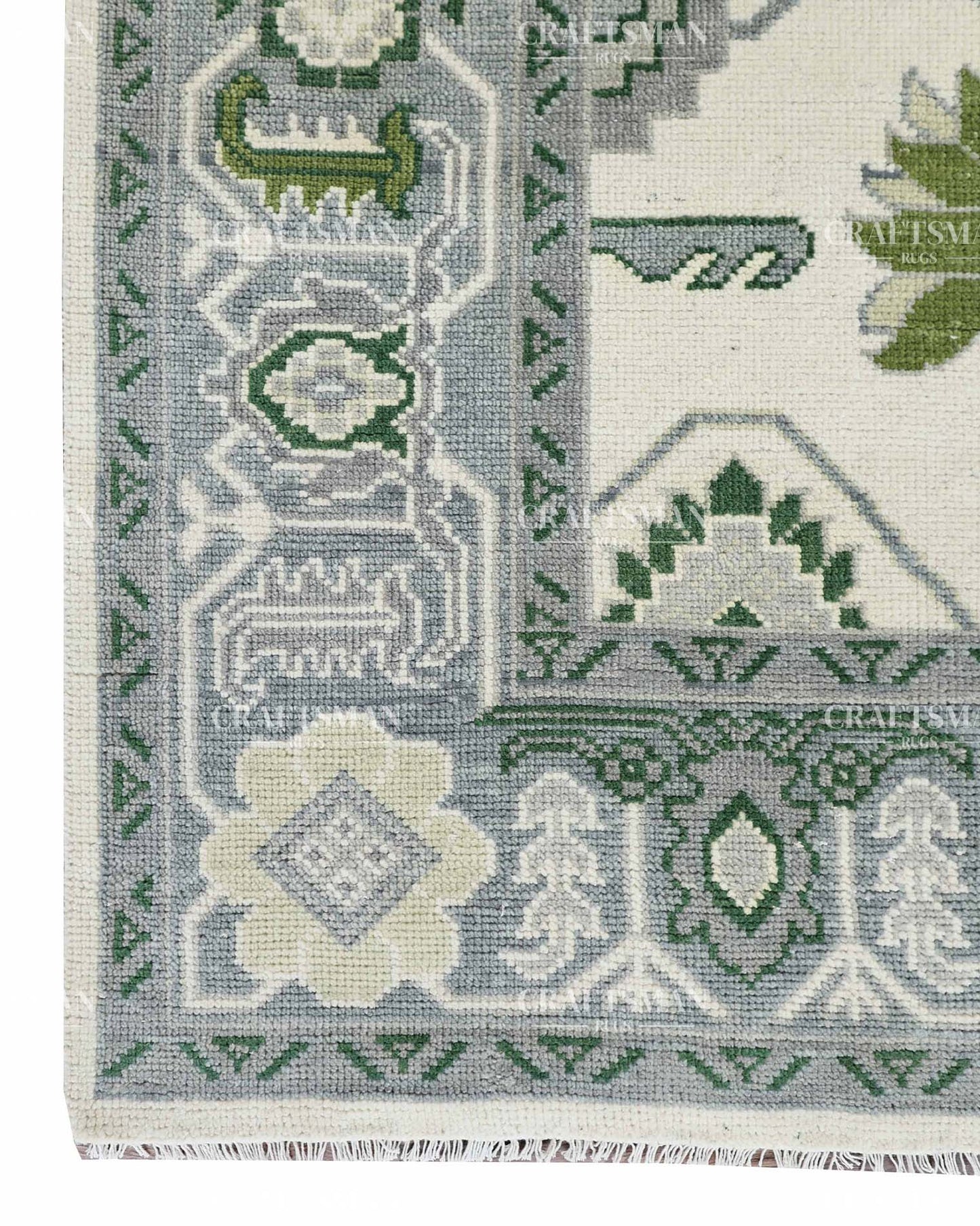 Fenvra Wool Hand-Knotted Oushak-Inspired Rug