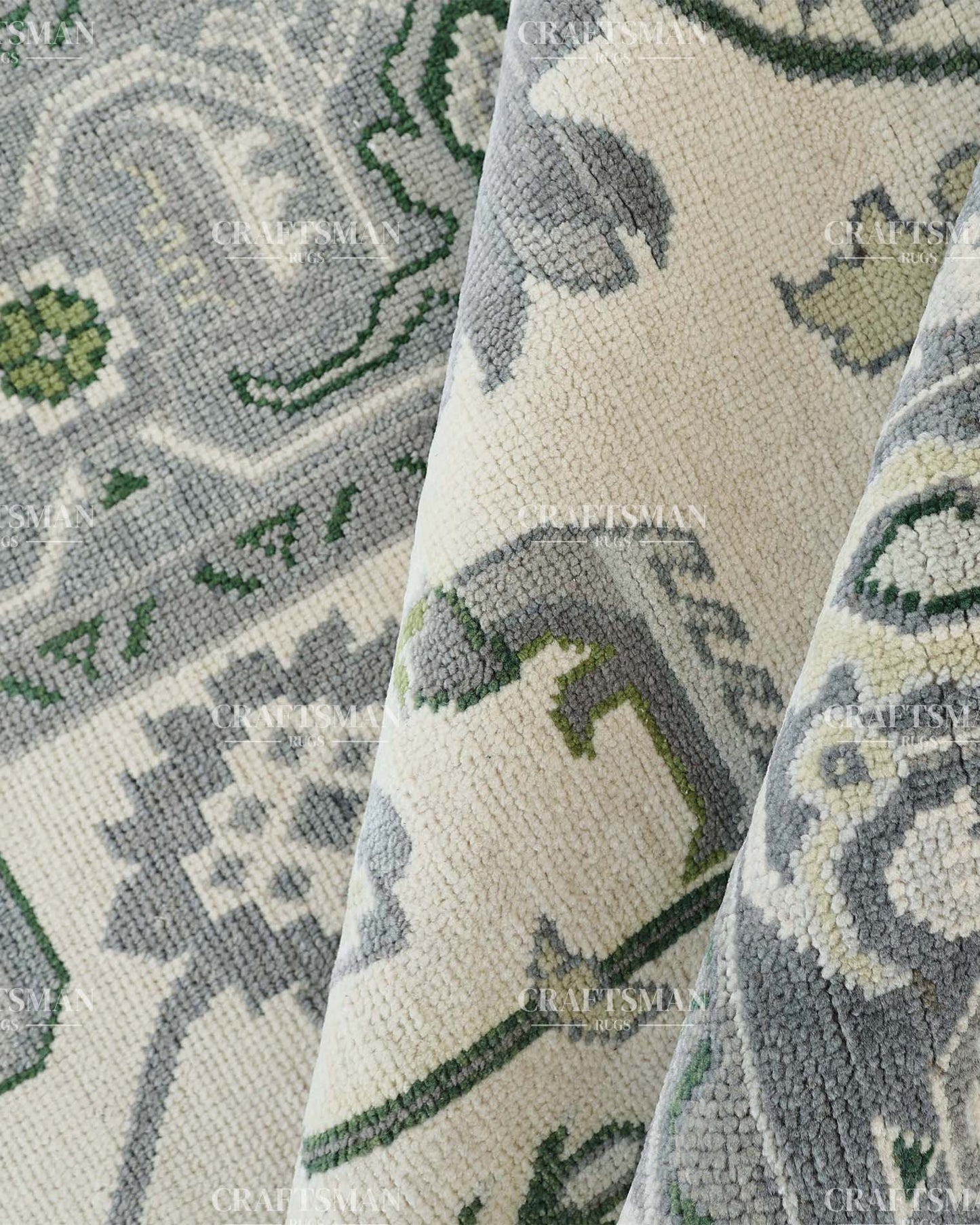 Fenvra Wool Hand-Knotted Oushak-Inspired Rug