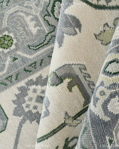 Fenvra Wool Hand-Knotted Oushak-Inspired Rug