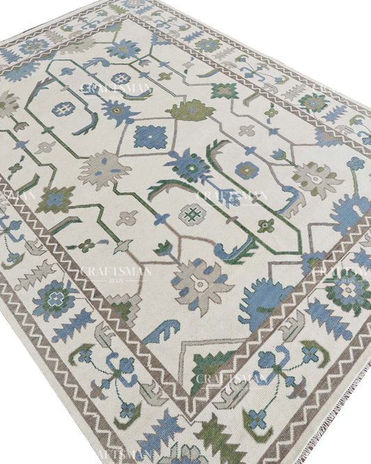 Veyrin Wool Hand-Knotted Oushak-Inspired Rug
