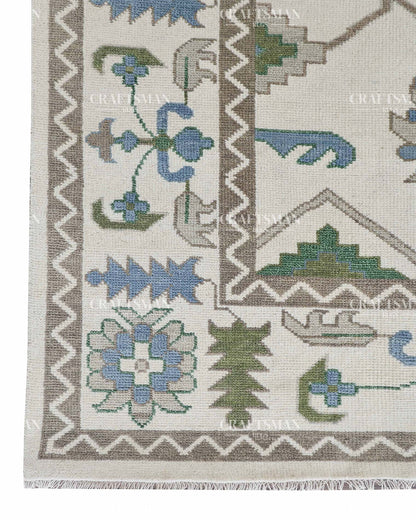 Veyrin Wool Hand-Knotted Oushak-Inspired Rug