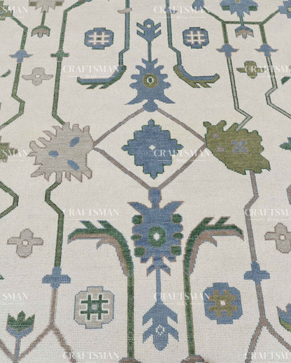 Veyrin Wool Hand-Knotted Oushak-Inspired Rug