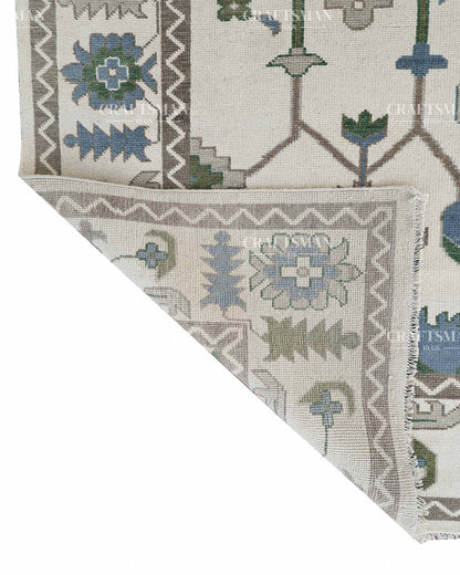 Veyrin Wool Hand-Knotted Oushak-Inspired Rug