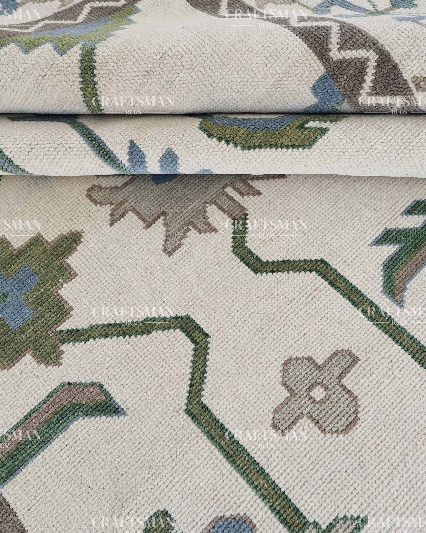 Veyrin Wool Hand-Knotted Oushak-Inspired Rug