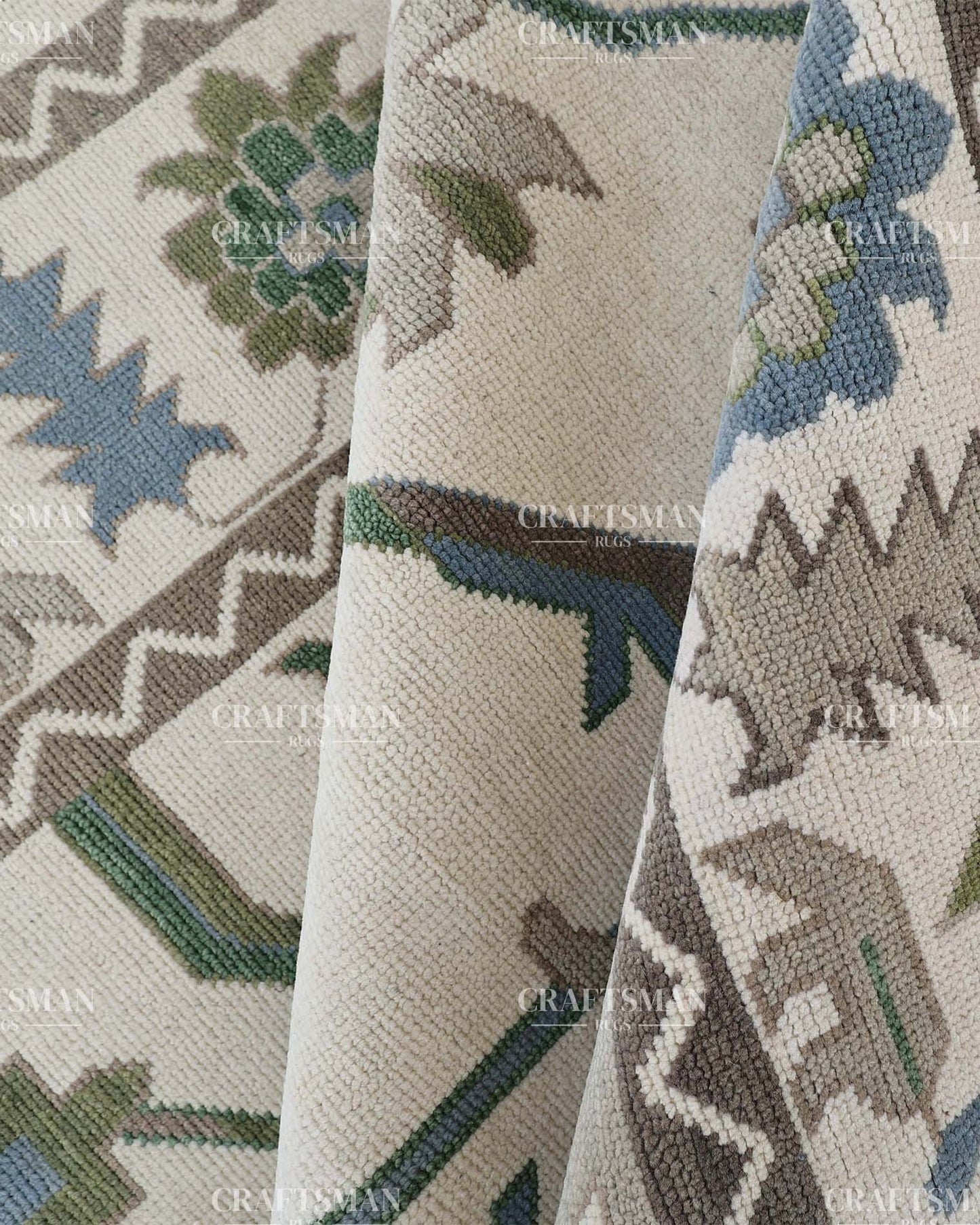 Veyrin Wool Hand-Knotted Oushak-Inspired Rug